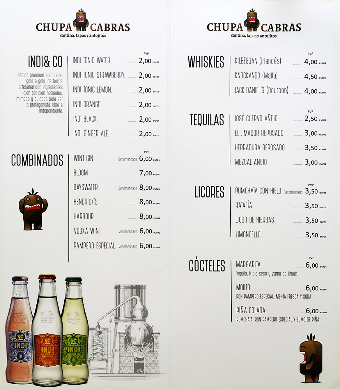bebidas combinados y refrescos chupacabras