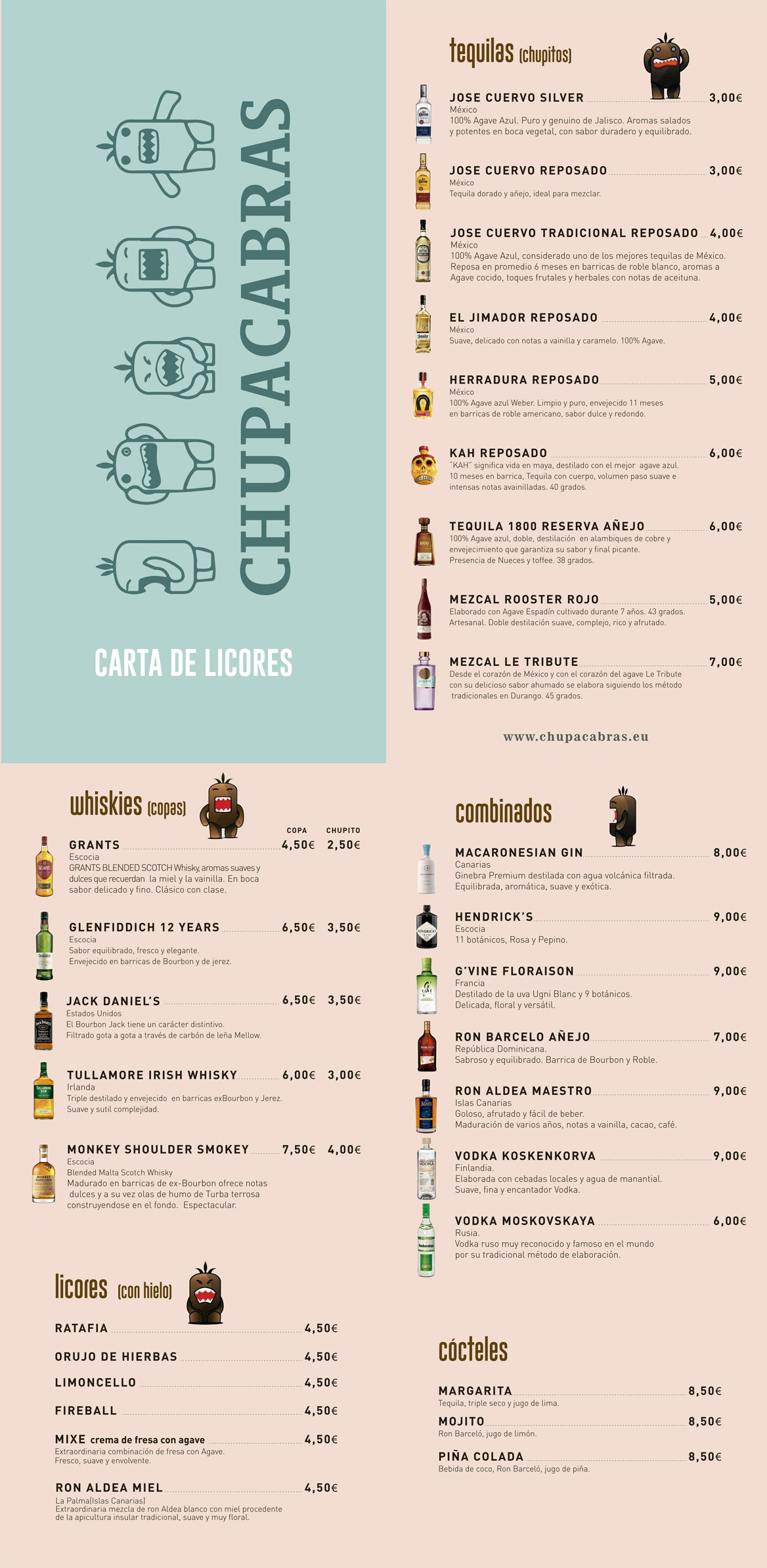 bebidas combinados y refrescos chupacabras